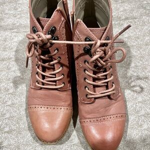 White Mountain Pink Lace-Up Women's Boots